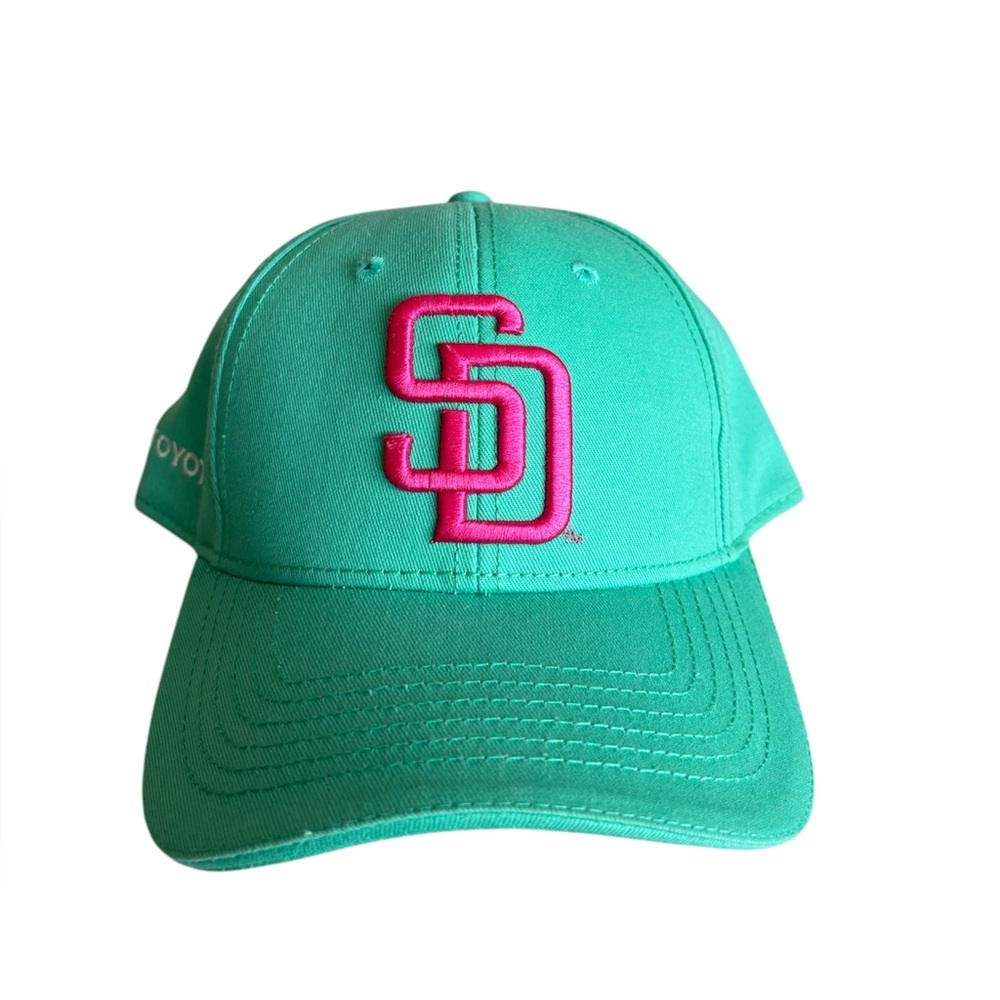 San Diego Padres City Connect Snapback Hat Mint Green Pink SD Logo Toyota MLB - Picture 2 of 5